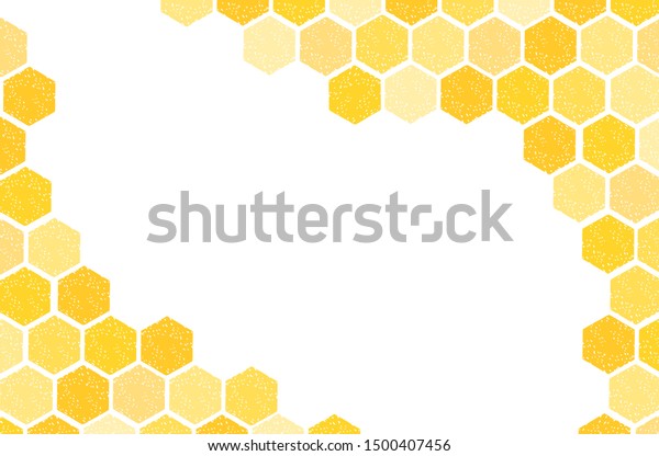 金色の六角形の背景にハニカム ベクターイラスト のベクター画像素材