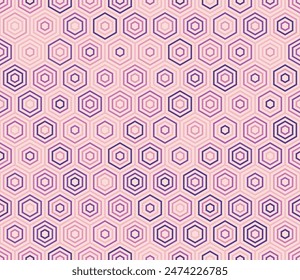Honeycomb Background. Simple stacked hexagons pattern. Hexagonal shapes. Multiple tones color palette. Seamless pattern. Tileable vector illustration.