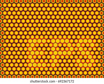 Honeycomb Background with Switchable Honeycomb-like Word EPS