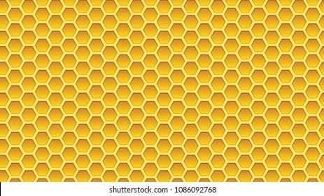 Honeycomb background texture from a bee hive. Vector hexagon pattern.