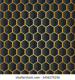 Honeycomb background texture from a bee hive. Vector hexagon pattern.