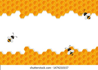 Honeycomb background, yellow hexagon shape 