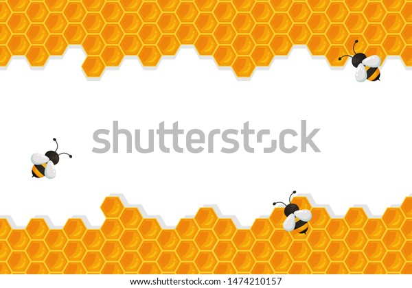 Honeycomb Background Yellow Hexagon Shape Stock Vector (Royalty Free ...