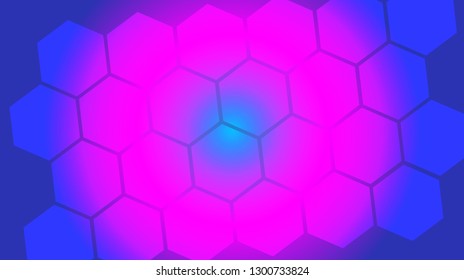 Honeycomb background,gradient hexagons pattern, vector illustration - Vector