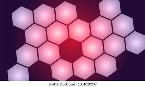Honeycomb background,gradient Hexagons pattern, vector illustration - Vector