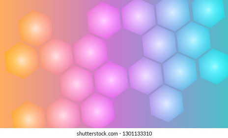 Honeycomb background,gradient Hexagons pattern, vector illustration - Vector