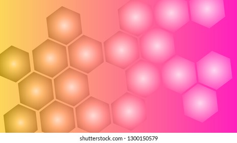 Honeycomb background,gradient seamless hexagons pattern, vector illustration - Vector
