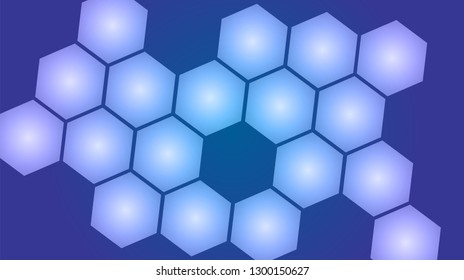Honeycomb background,gradient seamless hexagons pattern, vector illustration - Vector