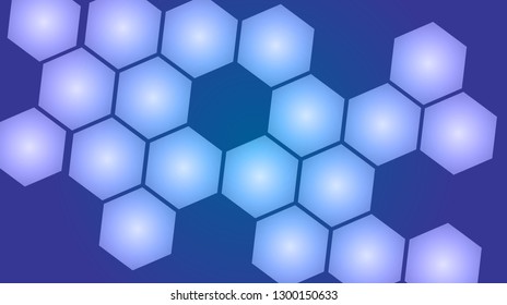 Honeycomb background,gradient seamless hexagons pattern, vector illustration - Vector