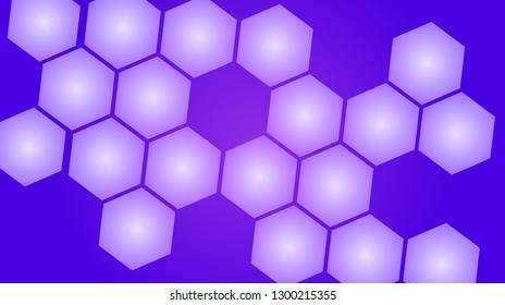 Honeycomb background,gradient seamless hexagons pattern, vector illustration - Vector