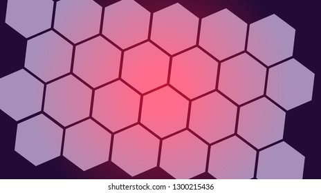 Honeycomb background,gradient seamless hexagons pattern, vector illustration - Vector