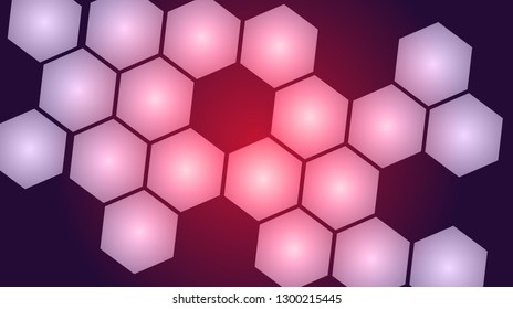 Honeycomb background,gradient seamless hexagons pattern, vector illustration - Vector