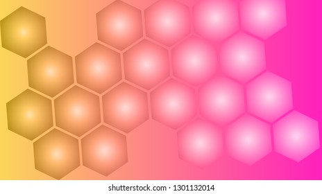 Honeycomb background,gradient seamless hexagons pattern, vector illustration - Vector