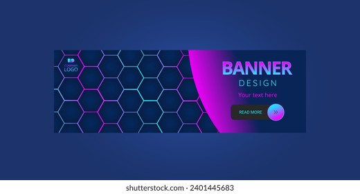 Honeycomb banner design with CTA button: Read more.