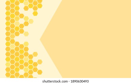 Honeycomb banner with hexagon grid cells on yellow background vector illustration.