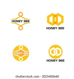 Honeycomb bee animal logo vector