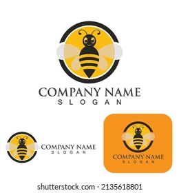 Honeycomb bee animal logo vector