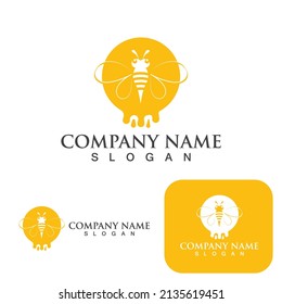 Honeycomb bee animal logo vector