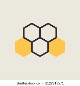 Honeycomb bee flat icon. Farm animal sign. Graph symbol for your web site design, logo, app, UI. Vector illustration