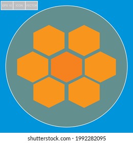 Honeycomb bee glyph icon. Farm animal sign. eps 10