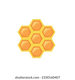 Honeycomb with bee honey vector illustration isolated on white background.