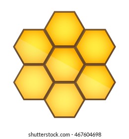 honeycomb, bee, honey, wax icon vector image, illustration