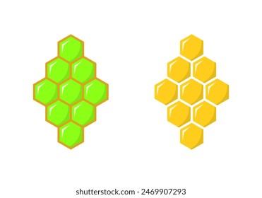Honeycomb bee icon in flat style. Polygon beehive concept