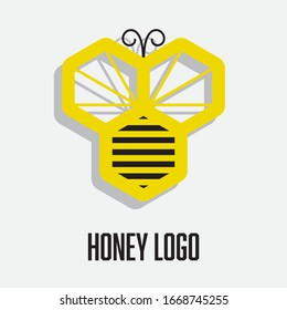 Diseño de diseño de logotipo de icono de abeja de Honeycomb