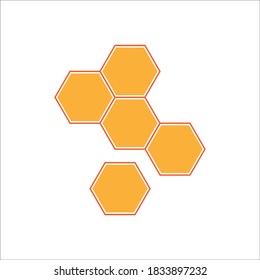Honeycomb bee icon on white background 