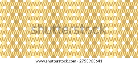 Honeycomb bee icon on white background. Abstract yellow, orange beehive raster background. Funny vector bee honey shapes sign.
