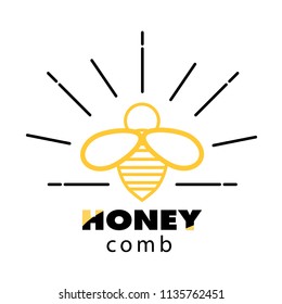 Honeycomb Bee Icon White Background Vector Image
