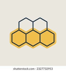 Honeycomb bee isolated icon. Farm animal sign. Graph symbol for your web site design, logo, app, UI. Vector illustration