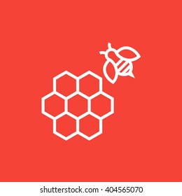 Icono de la línea de abejas y abejas.