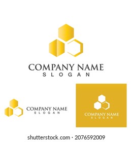 Honeycomb bee logo and symbol