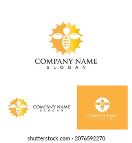 Honeycomb bee logo and symbol
