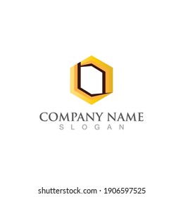 Honeycomb bee  logo and symbol vector image