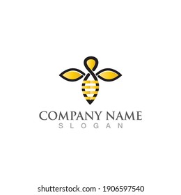 Honeycomb bee  logo and symbol vector image
