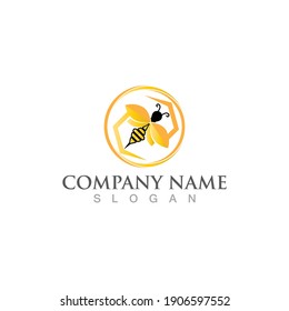 Honeycomb bee  logo and symbol vector image