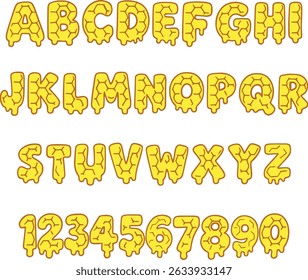 Honeycomb Bee typography font lettering ABC cartoon vector text