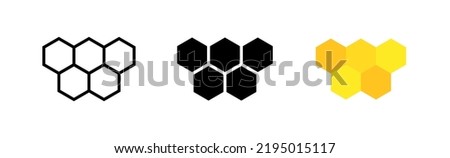 Honeycomb bee wax concept icon. Honey comb beehive hexagon yellow cell design polygon icon