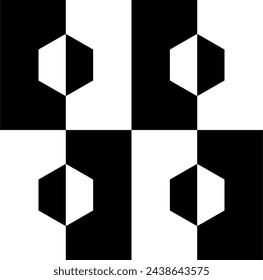 Honeycomb Beehive or Bee House Form, Hexagonal Shape in Contrast Color, Black White, for Wallpaper, Cover, Decoration Ornate, Ornament, Background, Wrapping, Fabric, Textile, Fashion, Tile, Carpet