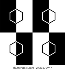 Honeycomb Beehive or Bee House Form, Hexagonal Shape in Contrast Color, Black White, for Wallpaper, Cover, Decoration Ornate, Ornament, Background, Wrapping, Fabric, Textile, Fashion, Tile, Carpet