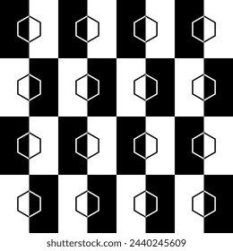 Honeycomb Beehive or Bee House Form, Hexagonal Shape in Contrast Color, Black White, for Wallpaper, Cover, Decoration Ornate, Ornament, Background, Wrapping, Fabric, Textile, Fashion, Tile, Carpet