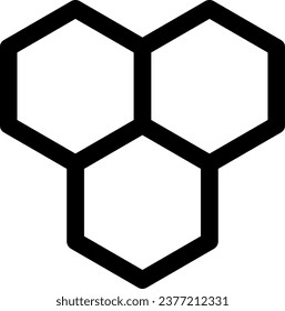 Honeycomb Beehive Hexagon Geometric Pattern Icon. Vector Image.