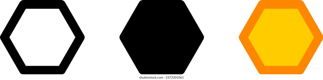 Honeycomb Beehive Hexagon Geometric Unit Icon Set. Vektorbild.