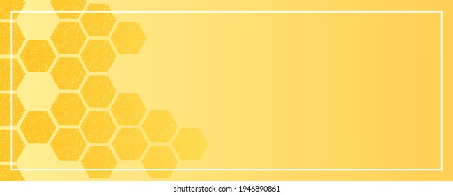 Honeycomb beehive with hexagon grid cells on yellow background vector illustration.