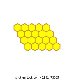 Honeycomb beehive with hexagon grid cells on white background vector illustration.