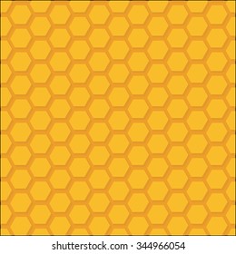 Honeycomb Beehive, Orange Vector Background, Looped Pattern Texture Illustration.