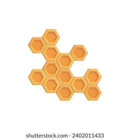 Honeycomb bees hive cells sign, render realistic vector illustration isolated on white background. Honey hive e hexagon cell sign for food packs and games design.