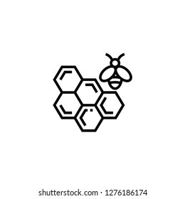 honeycomb black vector, bee icon